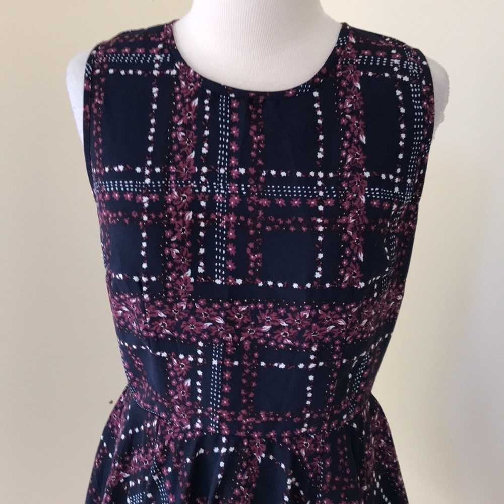 New! Maison Jules medium navy combo  fit and flare dress. - Picture 2 of 7